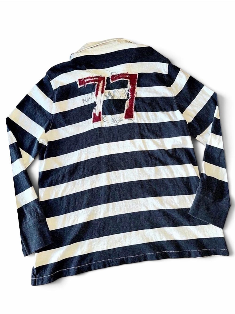 American Eagle Outfitters The Eagle Rugby Shirt Black & White Medium